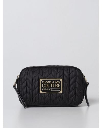 Versace Bag In Quilted Nylon - Black