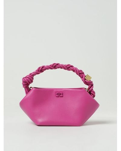 Ganni Bou Mini Leather-blend Top-handle Bag - Pink