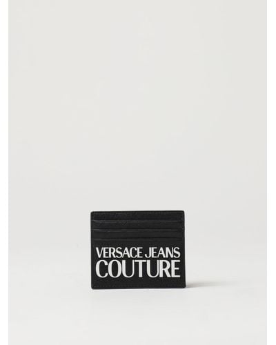 Versace Tarjetero con logo estampado - Negro