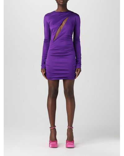 Versace Dress In Jersey - Purple