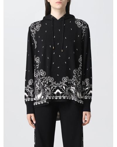 Twin Set Sweatshirt In Viscose Blend With Print - Black