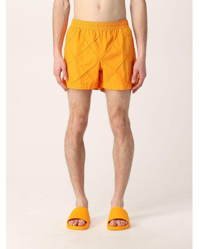 Bottega Veneta Intreccio Pattern Swim Shorts - Orange