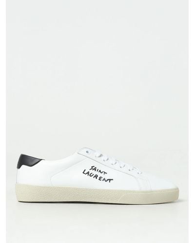 Saint Laurent Sneakers in pelle con logo - Bianco
