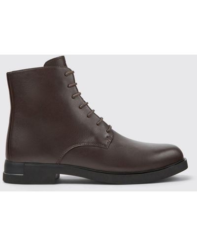 Camper Iman Leather Ankle Boots - Brown