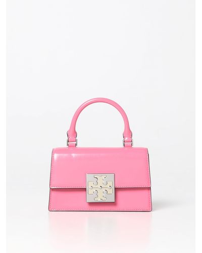 Tory Burch Bon Bon Bag In Brushed Leather - Pink