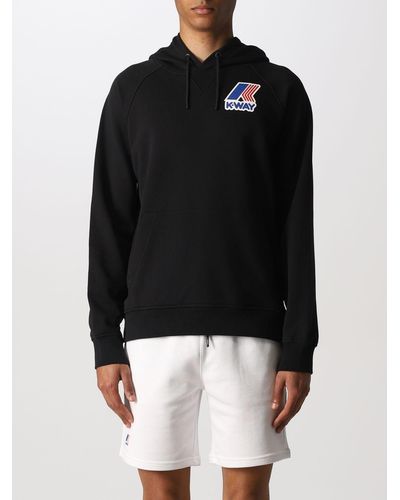 K-Way Sweatshirt In Cotton With Logo - Black
