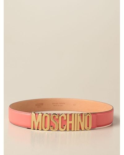 Boutique Moschino Moschino Boutique Leather Belt With Lettering Buckle - Multicolour
