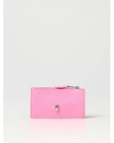 Alexander McQueen Small Leather Zip Pouch - Pink