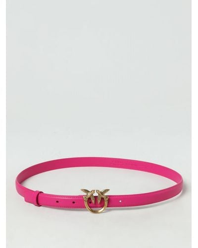 Pinko Cintura Love Berry in pelle - Rosa