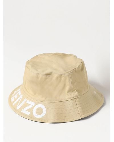 KENZO Reversible Cotton Hat With Logo - Natural