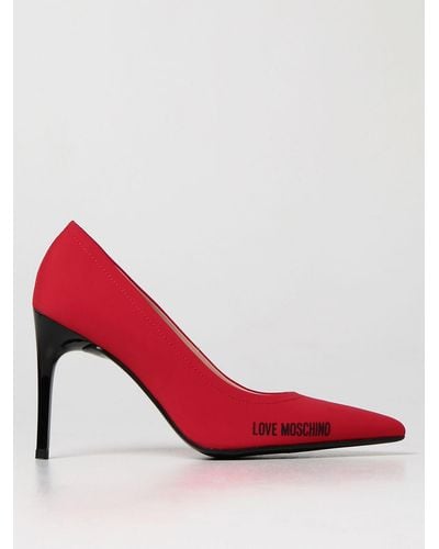 Love Moschino Court Shoes In Lycra - Red