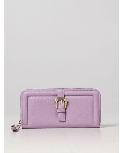 Versace Barocco-buckle Wallet - Purple