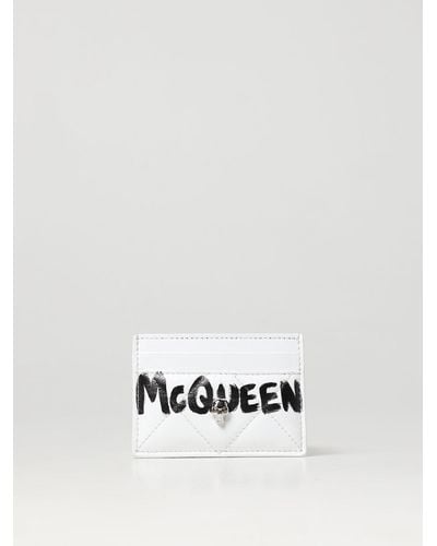 Alexander McQueen 'Mcqueen Graffiti' Kartenhalter mit Totenkopf - Weiß