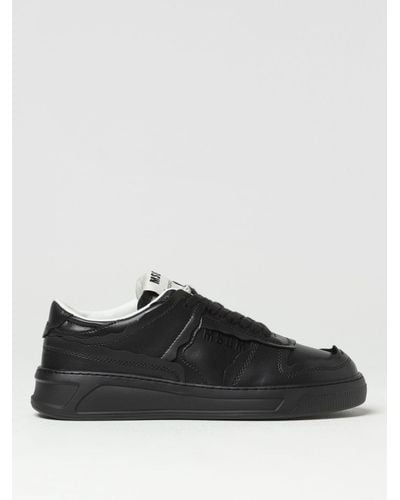 MSGM Fantastic Green Sneakers In Recycled Synthetic Leather - Black