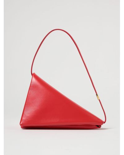 Marni Prisma Triagle Bag In Leather - Red