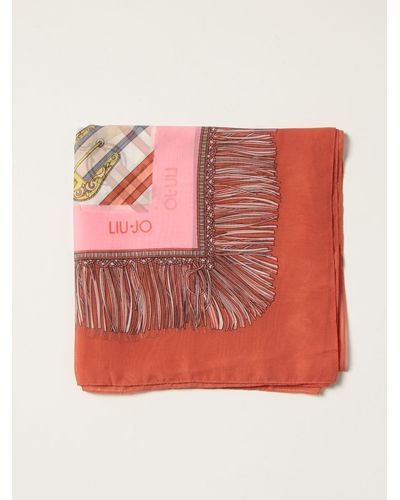 Liu Jo Scarf With Belt And Fringes Print - Multicolour
