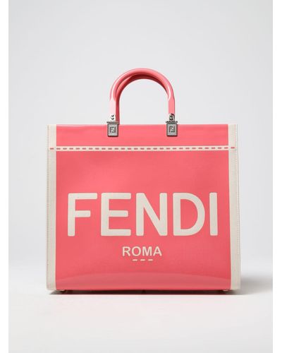 Fendi Medium Sunshine Shopper Bag Pink Dalia - Rosa