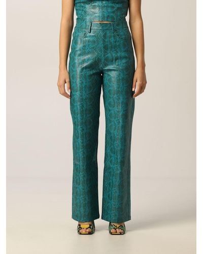ROTATE BIRGER CHRISTENSEN Trousers With Python Print - Green