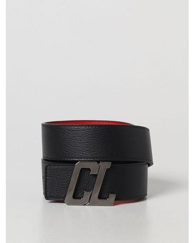 Christian Louboutin Happy Rui Reversible Leather Belt - Black