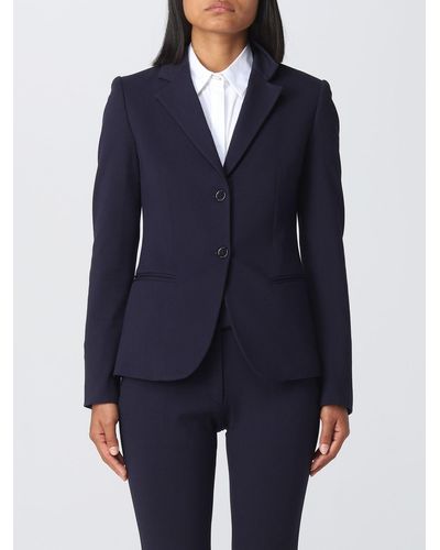 Dondup Blazer In Jersey - Blue