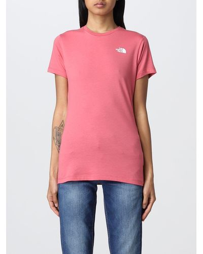 The North Face Cotton T-shirt With Logo - Pink
