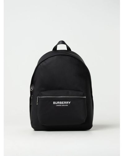 Burberry Backpack In Econyl® And Leather With Logo - Black