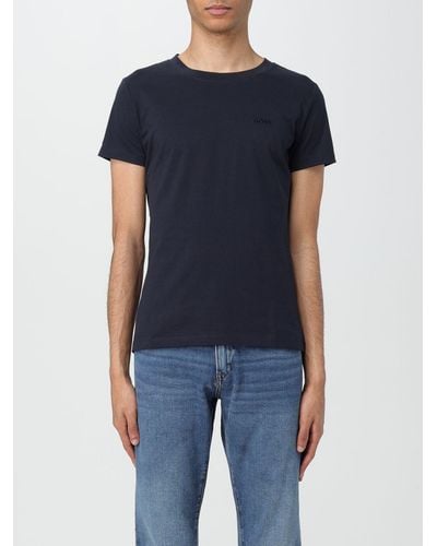 BOSS T-shirt in cotone con logo - Blu
