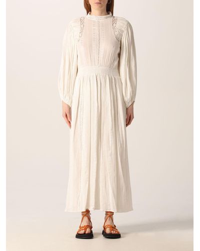 Isabel Marant Jaena Dress In Viscose And Cotton - White