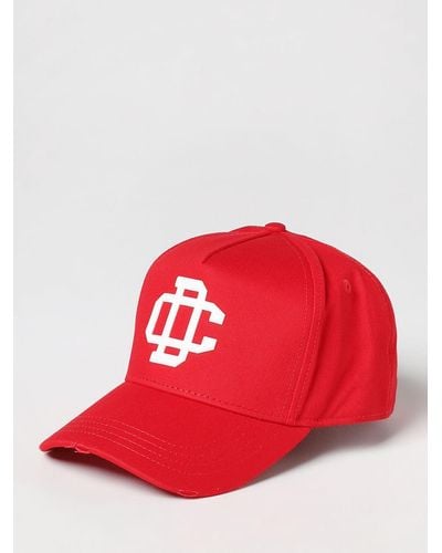 DSquared² Hat In Cotton With Applied Monogram - Red