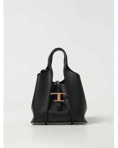 Tod's T Timeless Grained Leather Bag - Black
