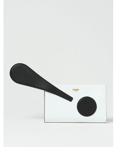 Moschino Clutch Exclamation Mark in pelle - Bianco