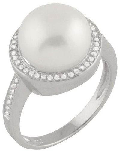 Splendid Silver 10-11mm Pearl Ring - White