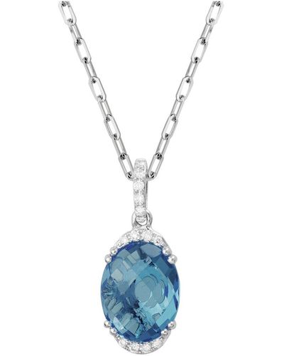 Diamond Select Cuts 14k 3.26 Ct. Tw. Diamond & London Blue Topaz Necklace