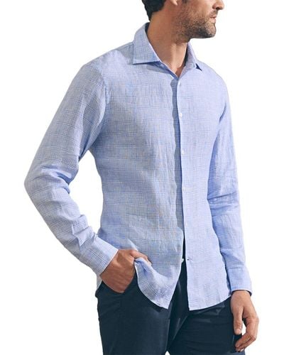 Faherty Reserve Linen Shirt - Blue