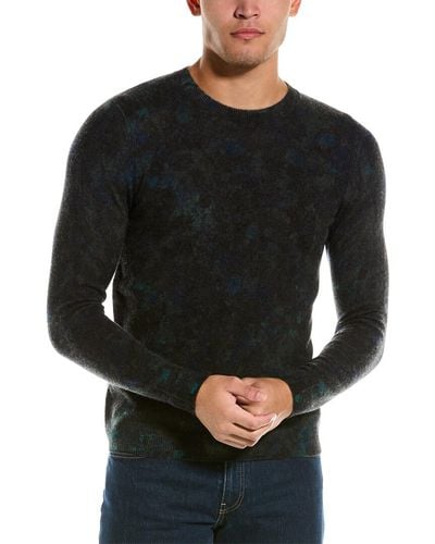 Autumn Cashmere Splatter Paint Print Wool & Cashmere-blend Crewneck Sweater - Black