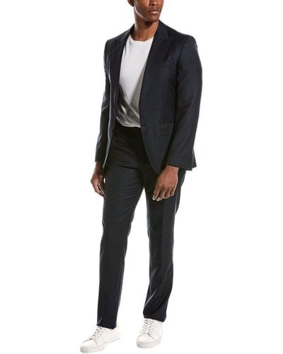 BOSS Wool Suit With Flat Front Pant - Black