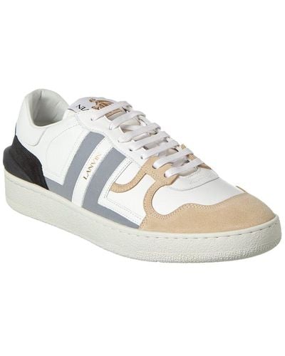 Lanvin Clay Leather & Mesh Trainer - White