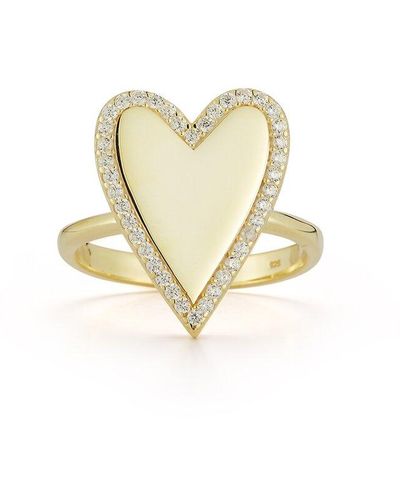 Glaze Jewelry 14k Over Silver Heart Ring - White