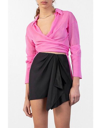 GAUGE81 Anjo Silk Mini Skirt - Pink