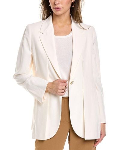 Ferragamo Ferragamo Single Button Silk Blazer - White