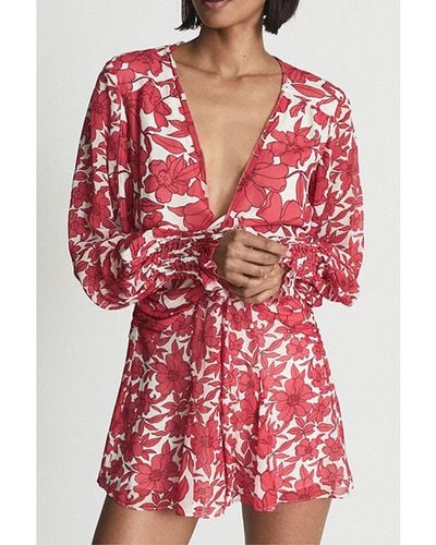 Reiss Summer Playsuit - Red
