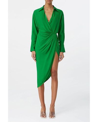 GAUGE81 Puno Silk Midi Dress - Green