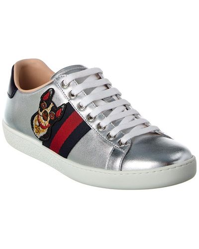 Gucci Ace Embroidered Leather Trainer - Black