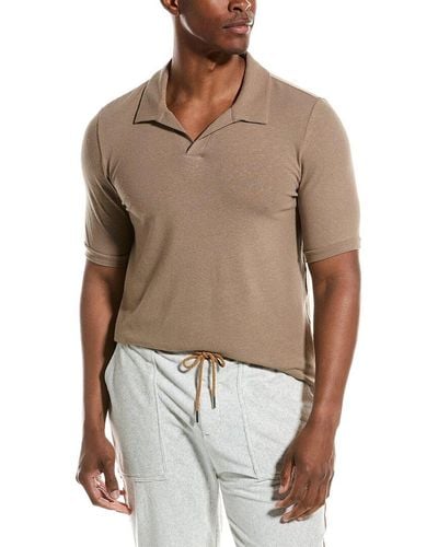 Hanro Loungy Summer Linen-blend Polo Shirt - Brown