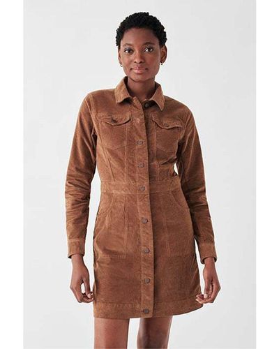 Faherty Stretch Cord Michelle Dress - Brown