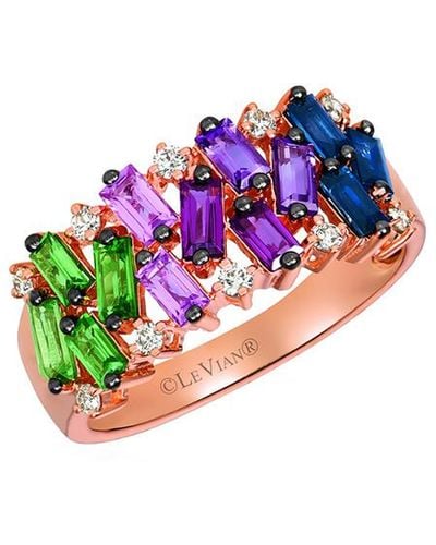 Le Vian Le Vian 14k Rose Gold 1.52 Ct. Tw. Diamond & Gemstone Statement Ring - Multicolor