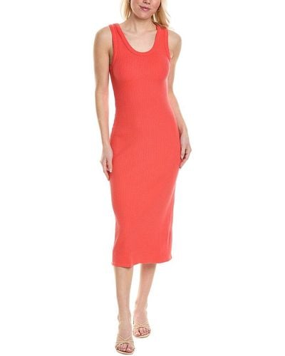 Stateside Luxe Thermal Bodycon Midi Dress - Red