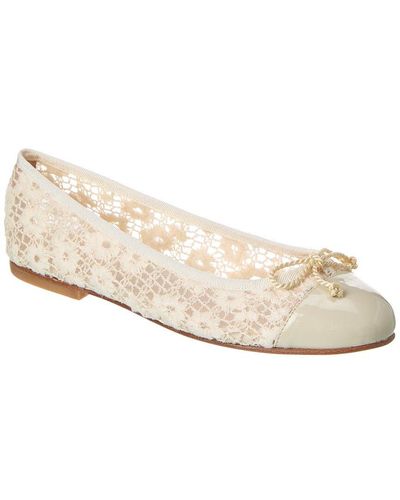 French Sole Nights Lace Flat - White