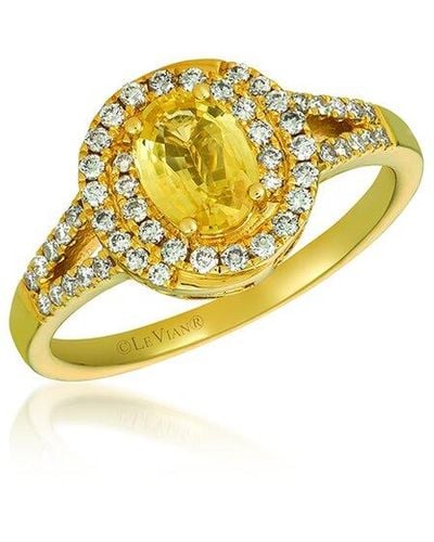 Le Vian Le Vian 14k 1.06 Ct. Tw. Diamond & Yellow Sapphire Half-eternity Ring - Metallic