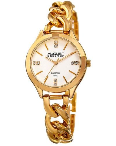 August Steiner Alloy Diamond Watch - Metallic
